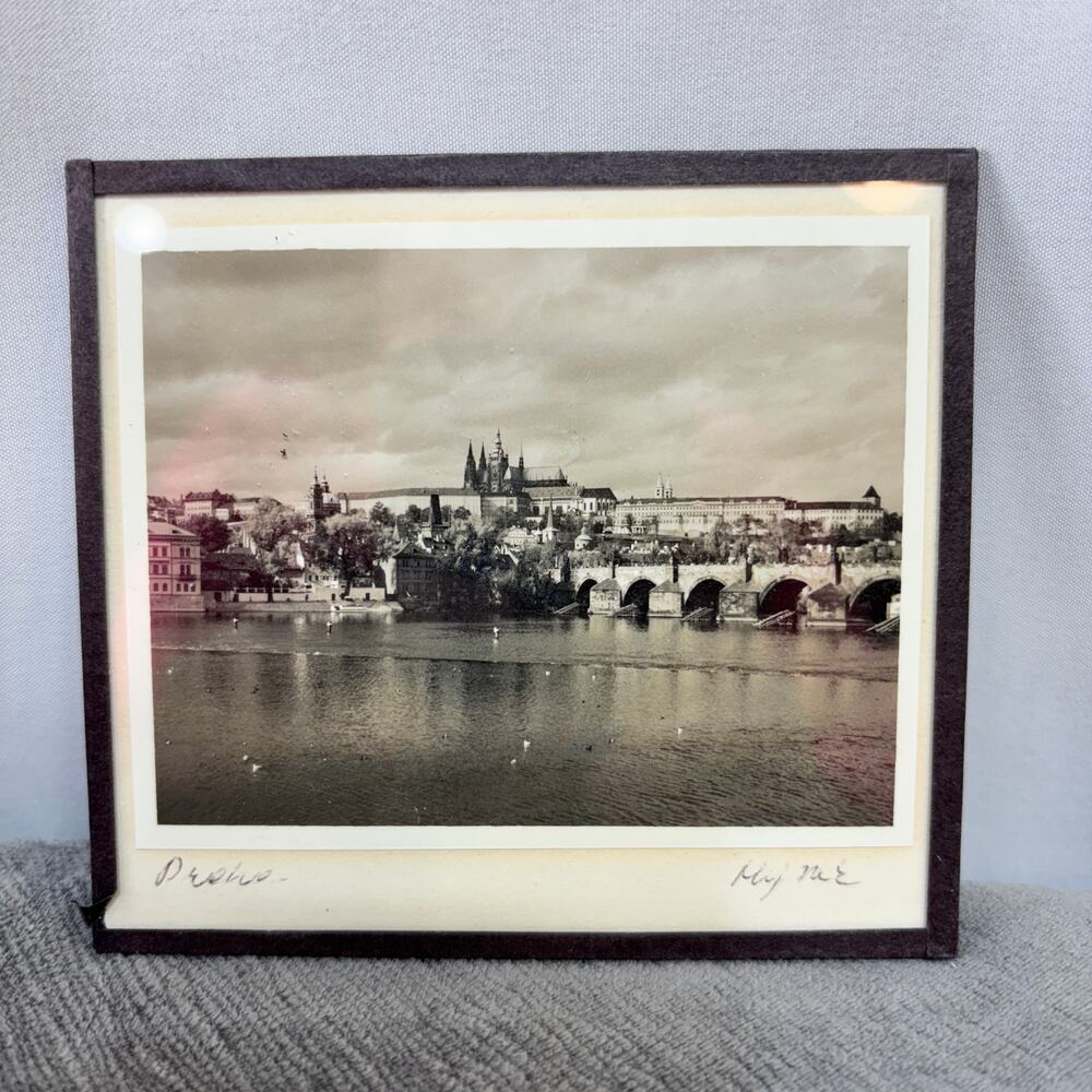 M. Hynek Signed Photo Print Prague Castle Charles Bridge Czech Republic Framed